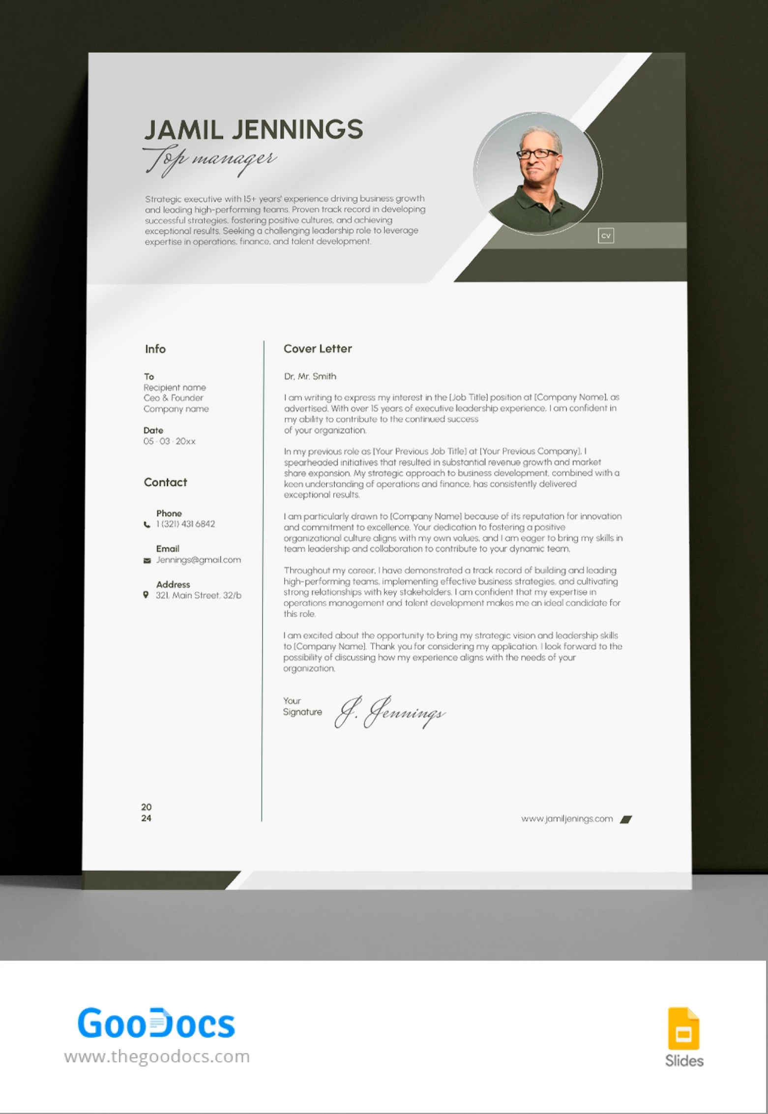 Lettre de motivation de base pour CV - free Google Docs Template - 10068074