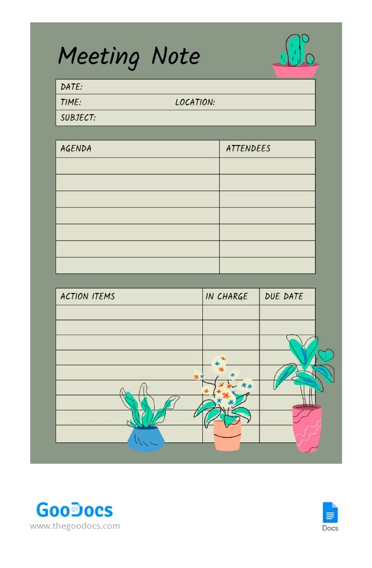 Basic Meeting Note - free Google Docs Template - 10065139