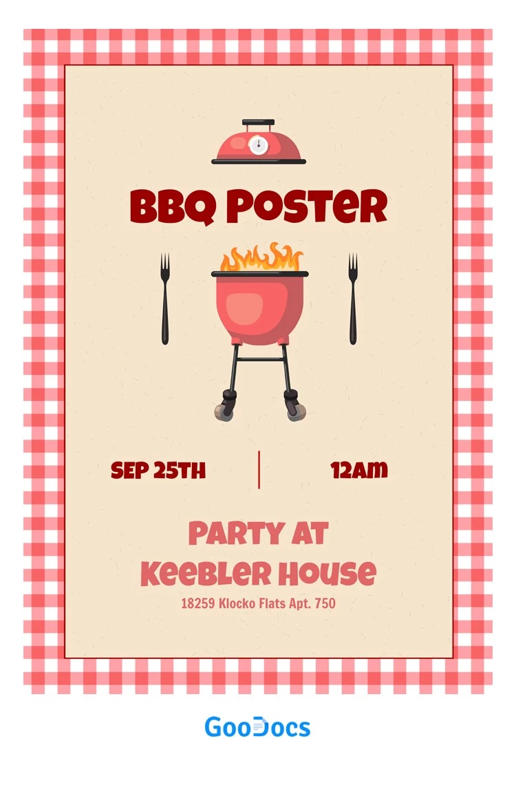 Excellent BBQ Poster - free Google Docs Template - 10061954