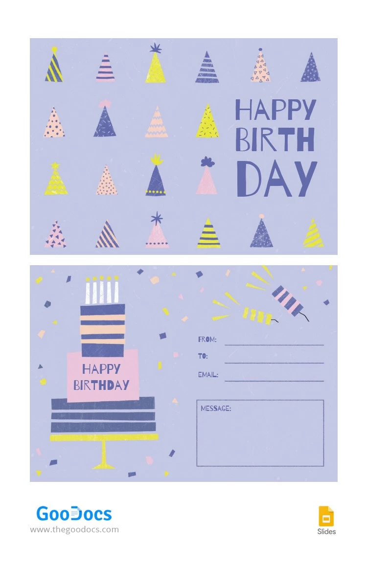 Tarjeta de felicitación de cumpleaños - free Google Docs Template - 10063685