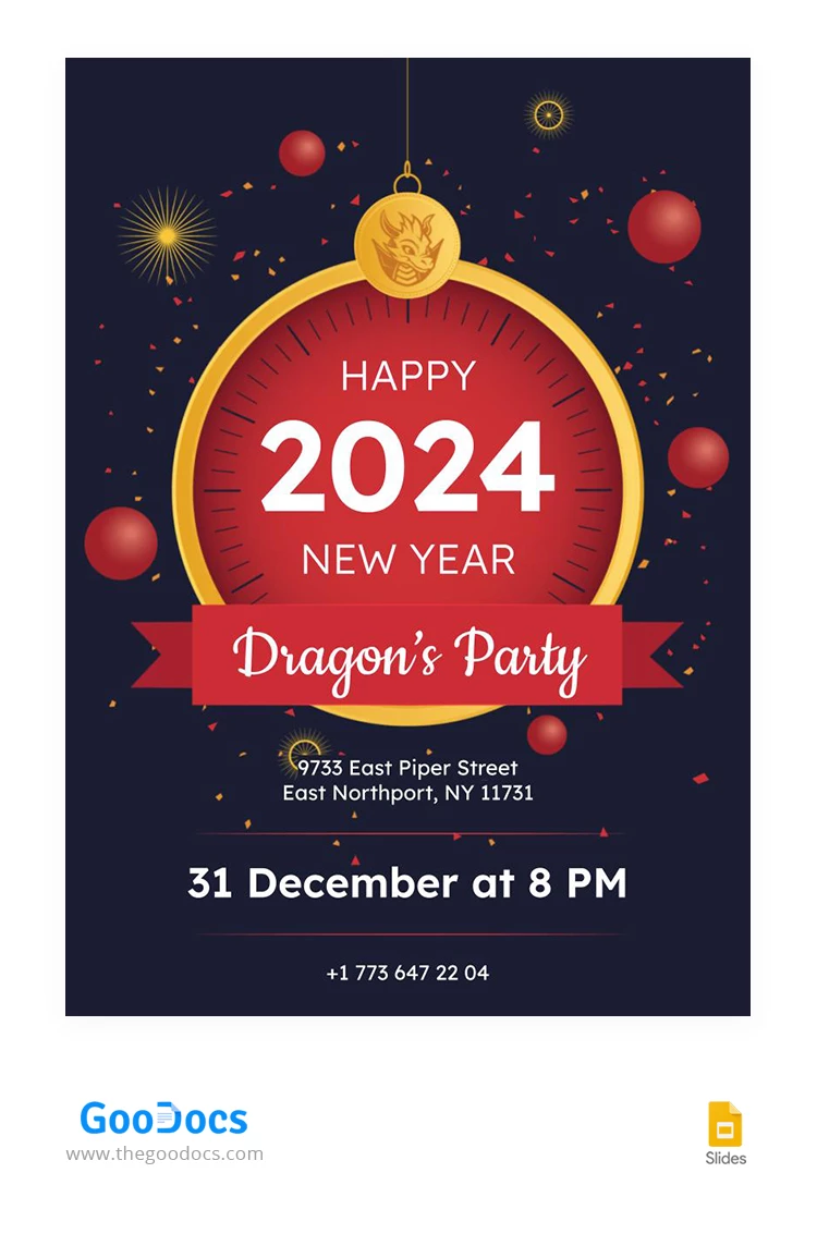 Beautiful Bright New Year Flyer - free Google Docs Template - 10067583