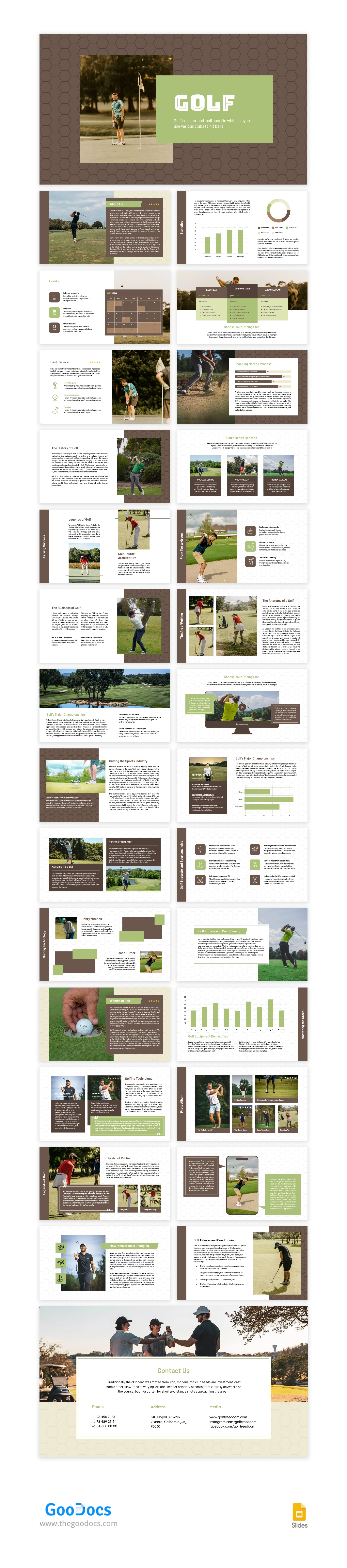 Schöner brauner Golfsport - free Google Docs Template - 10067059