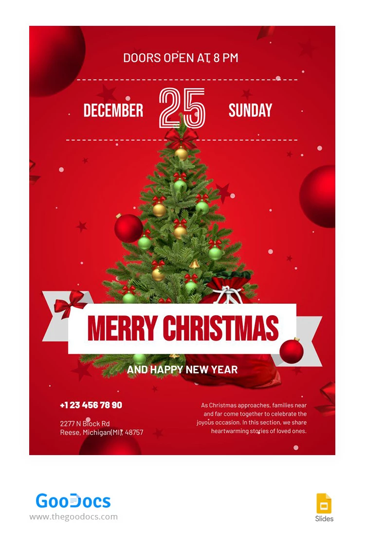 Beautiful Christmas Poster - free Google Docs Template - 10066240