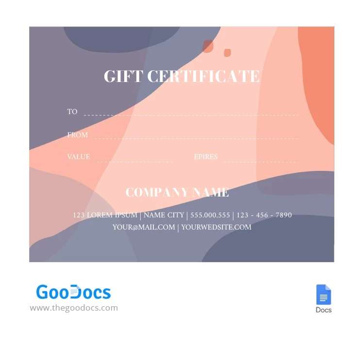 Beautiful Gift Certificate - free Google Docs Template - 10062536