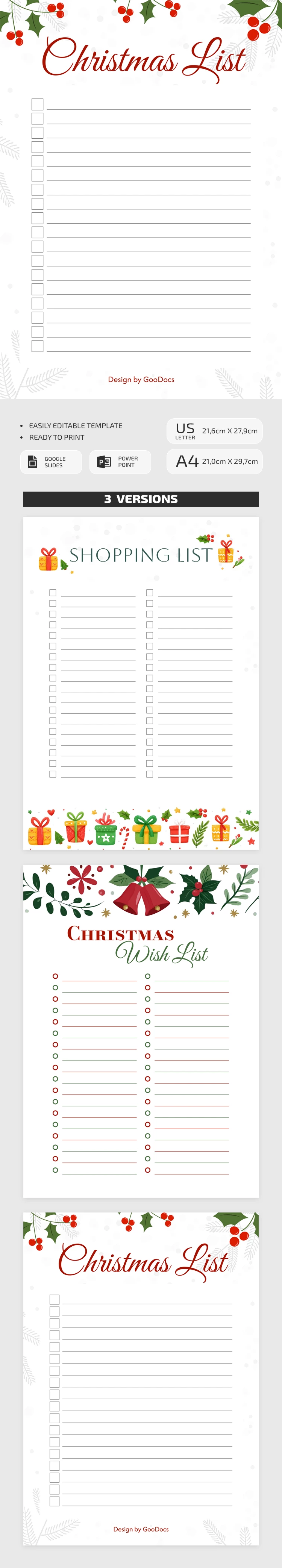 Hermosa Lista de Navidad - free Google Docs Template - 10065047