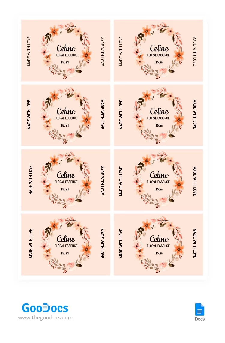 Beauty Floral Label - free Google Docs Template - 10063737