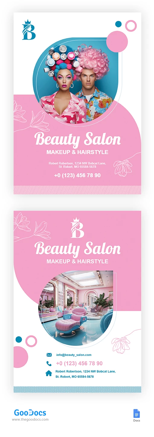 Beauty Salon Business Card - free Google Docs Template - 10066571