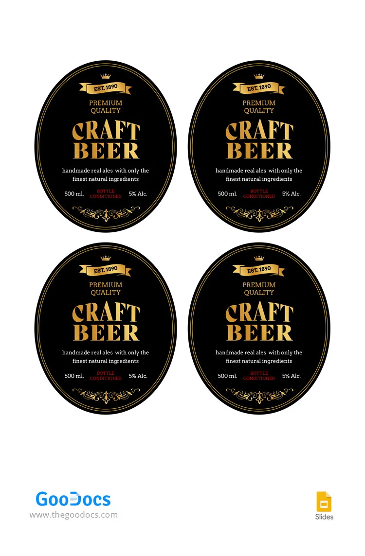 Beer Oval Label - free Google Docs Template - 10066401