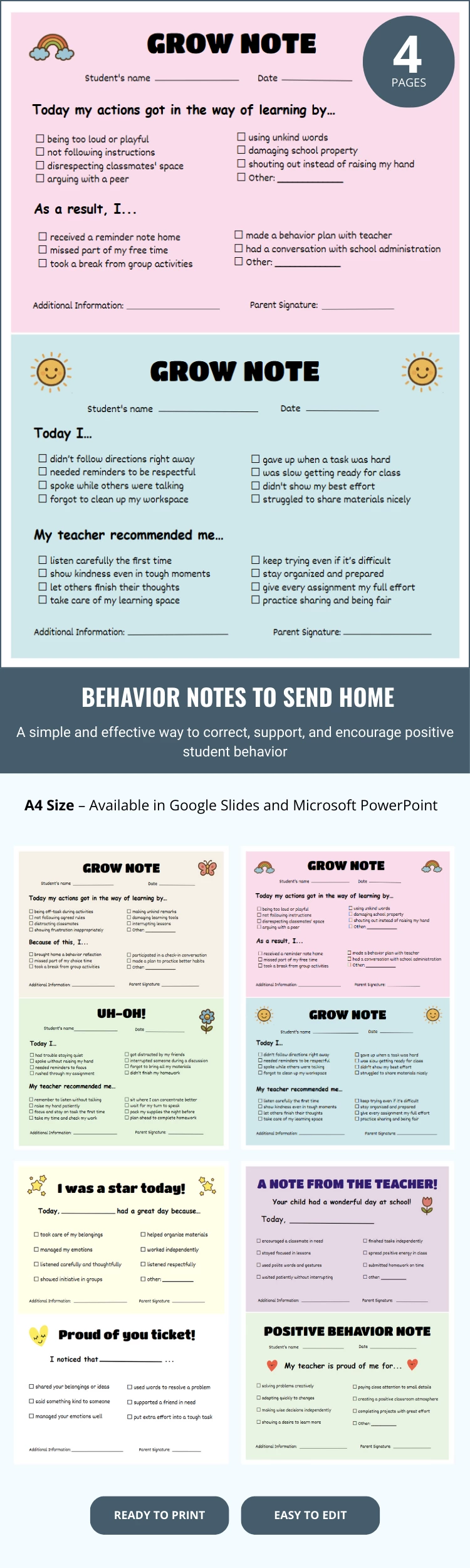 Behavior Notes to Send Home - Classroom Management - free Google Docs Template - 10071266 Behavior Notes to Send Home - Classroom Management - free Google Docs Template - 10071266