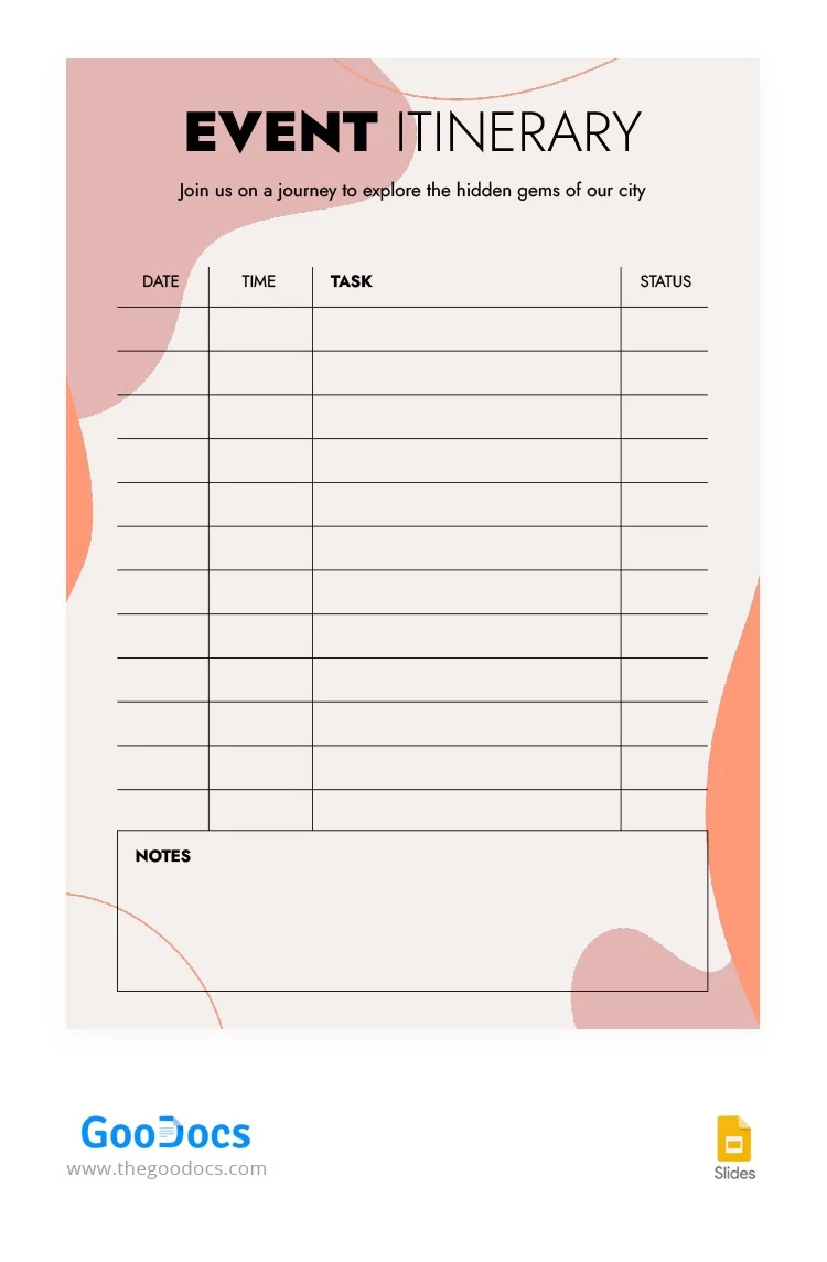 Beige Event Itinerary - free Google Docs Template - 10065775