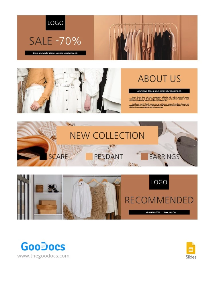 Beige Fashion Shop Header - free Google Docs Template - 10063047
