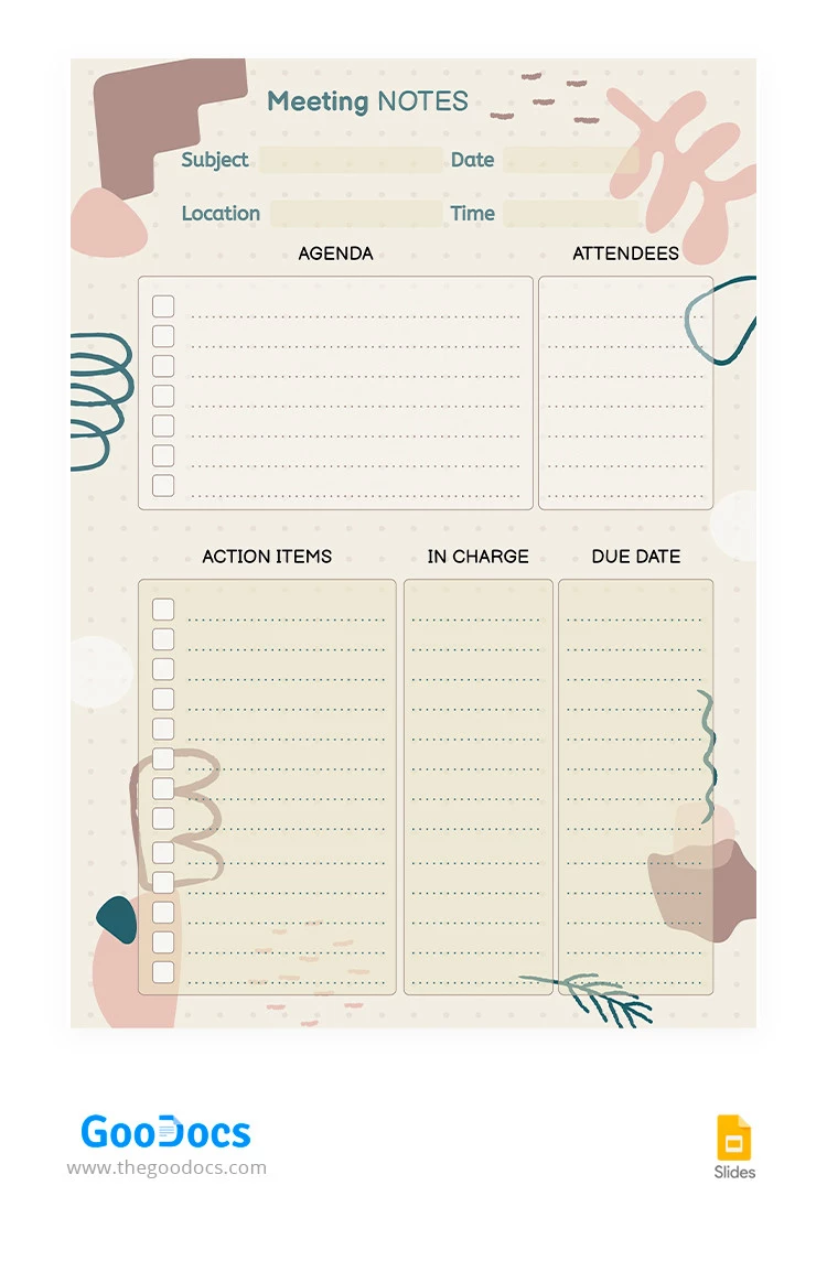 Beige Meeting Notes - free Google Docs Template - 10065369