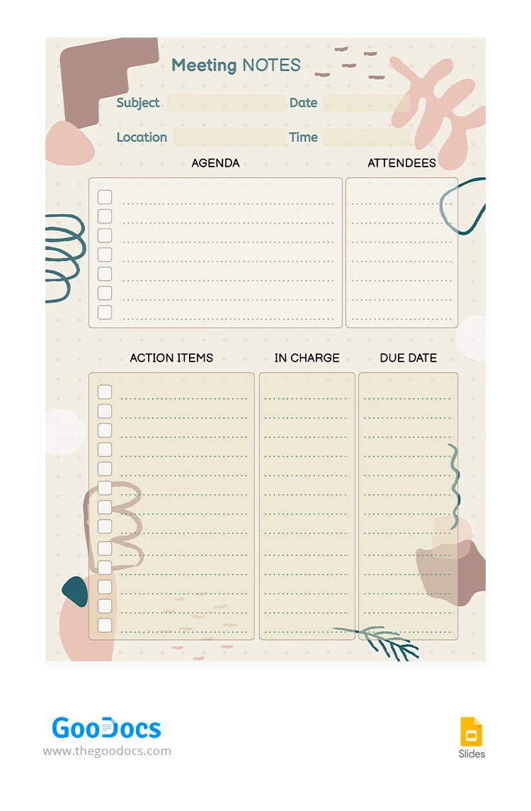 Beige Sitzungsnotizen - free Google Docs Template - 10065369