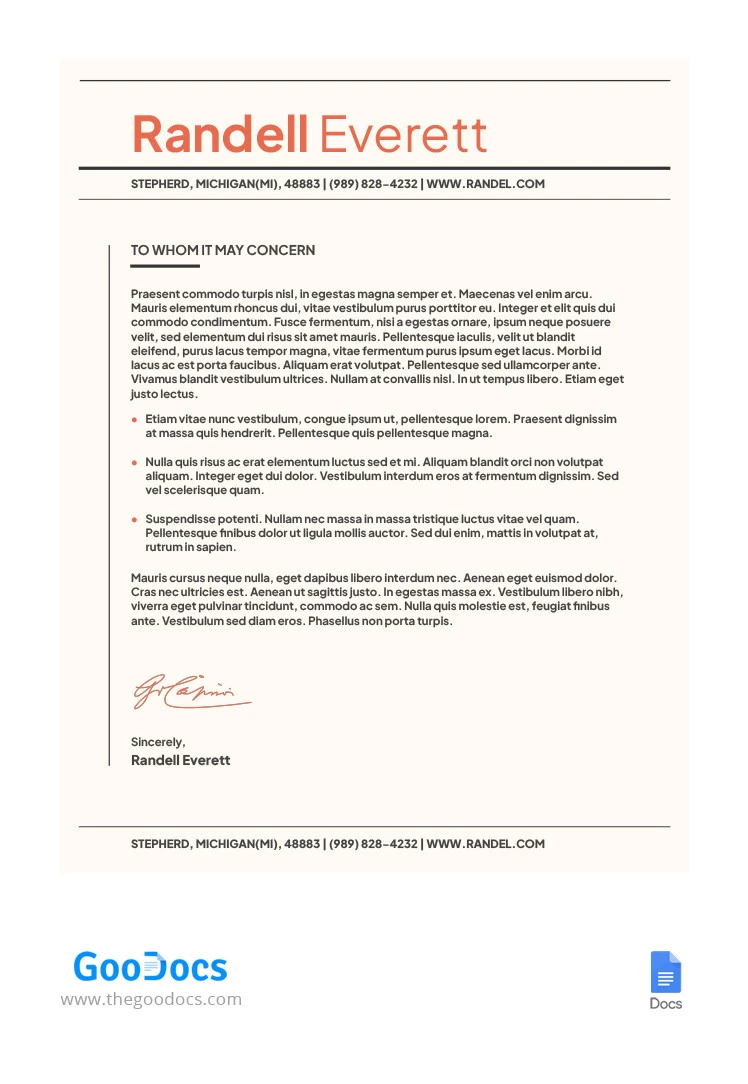 Beige-Red Cover Letter - free Google Docs Template - 10065641