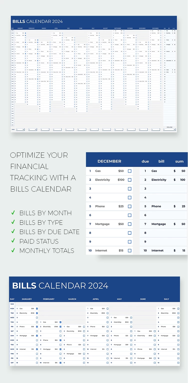 Calendrier des factures 2024 - free Google Docs Template - 10069037