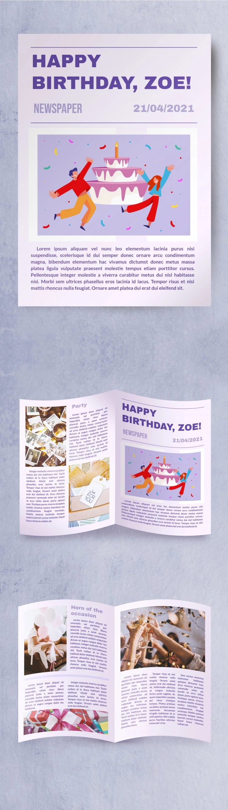 Cute Birthday Newspaper - free Google Docs Template - 10061690