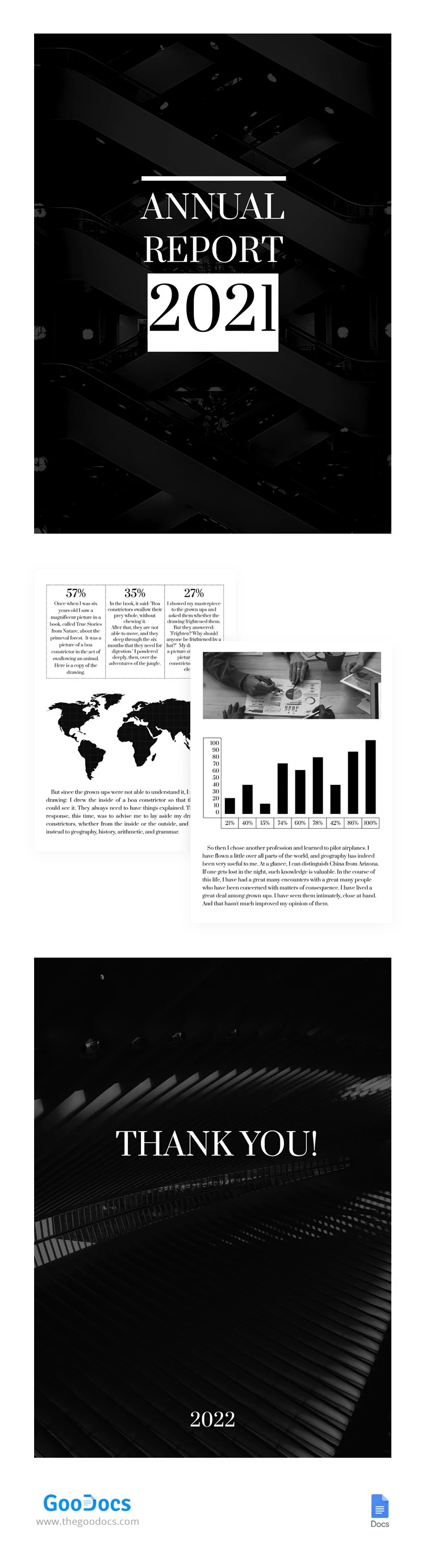 Black & White Annual Report - free Google Docs Template - 10062131