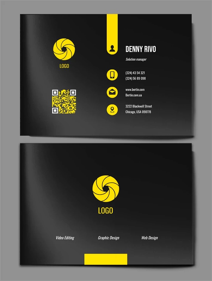 Black Business Card - free Google Docs Template - 10061897