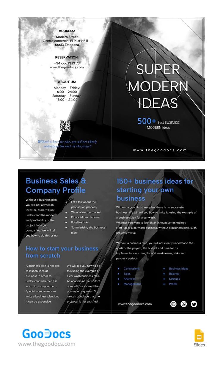Modern Trifold Brochure - free Google Docs Template - 10066344