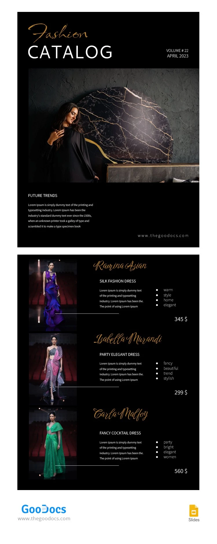 Black Fashion Catalog - free Google Docs Template - 10065231