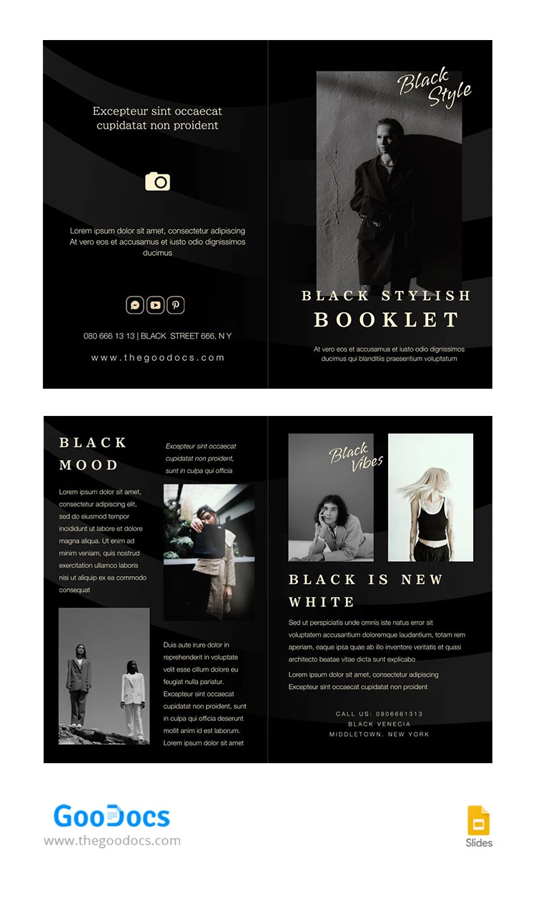 Libro minimalista negro - free Google Docs Template - 10065585
