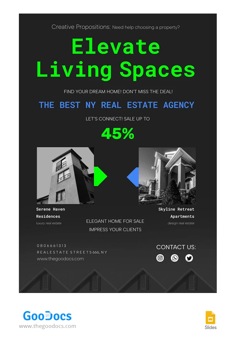 Black Stylish Real Estate Flyer - free Google Docs Template - 10067774