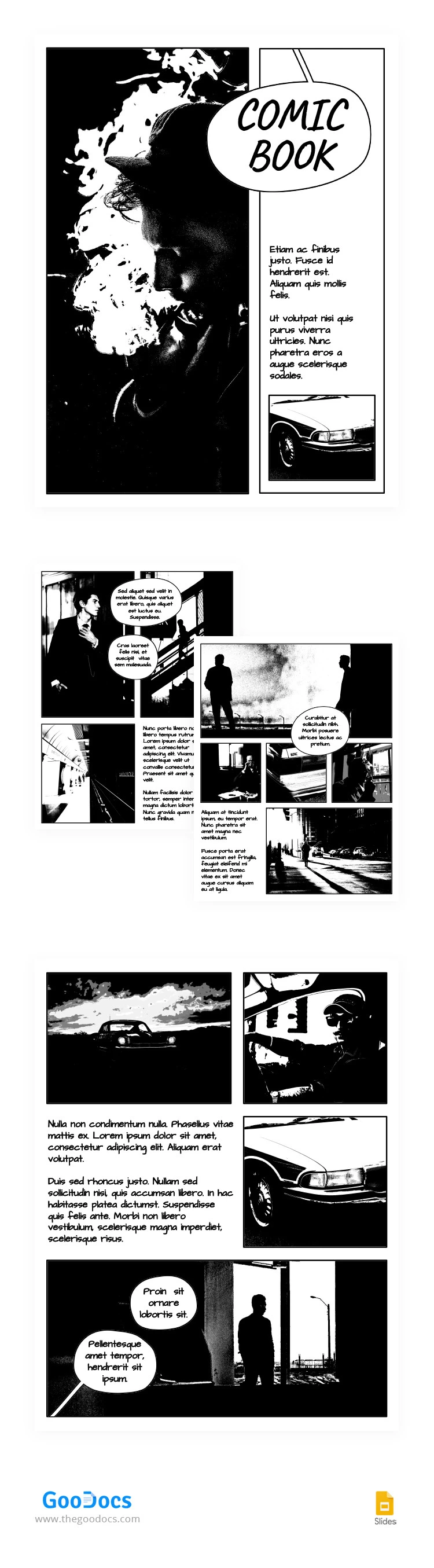 Black & White Comic Book - free Google Docs Template - 10065595