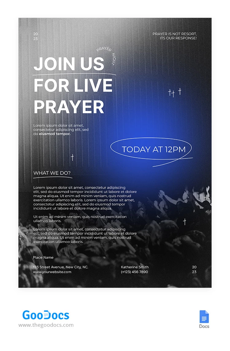Black&White Church Poster - free Google Docs Template - 10065339