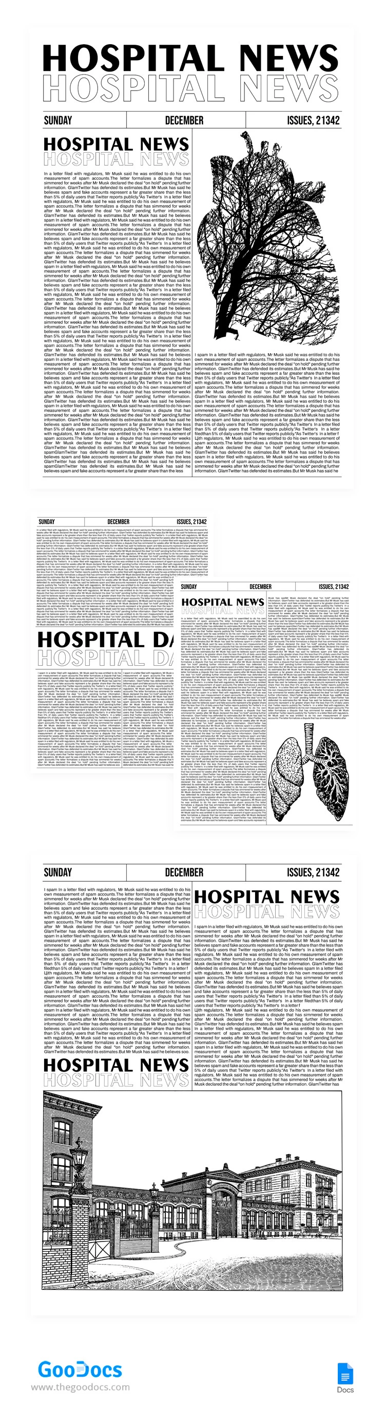 Black & White Newspaper - free Google Docs Template - 10065599