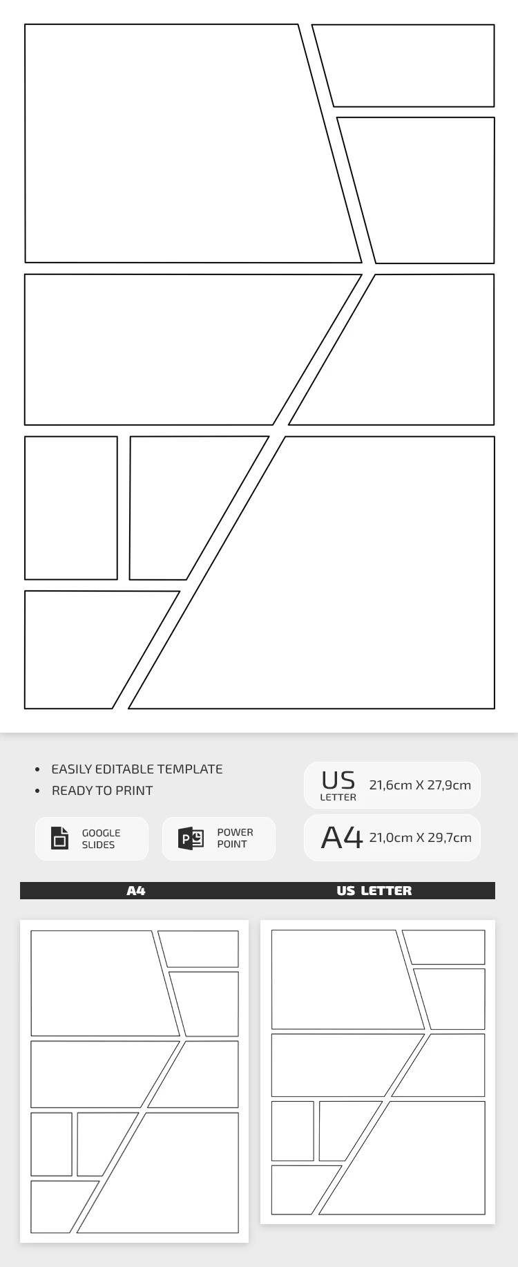 Blank 9 Panel Comic Strip Template - free Google Docs Template - 10072723