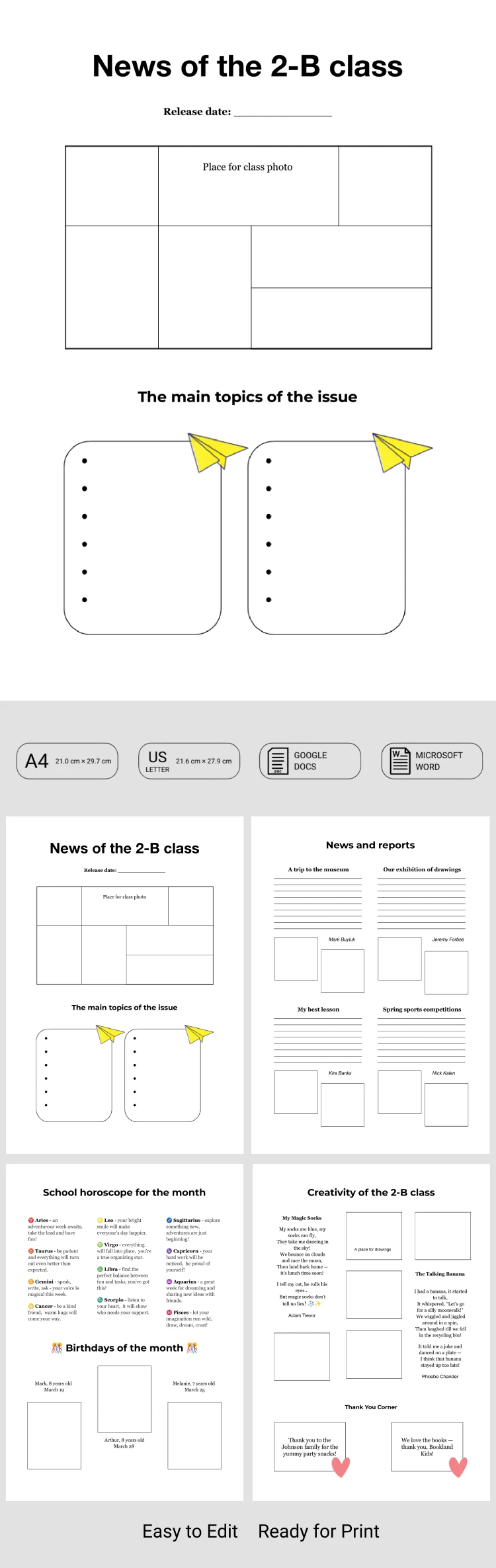 Blank Elementary School Newspaper - free Google Docs Template - 10071464 Blank Elementary School Newspaper - free Google Docs Template - 10071464