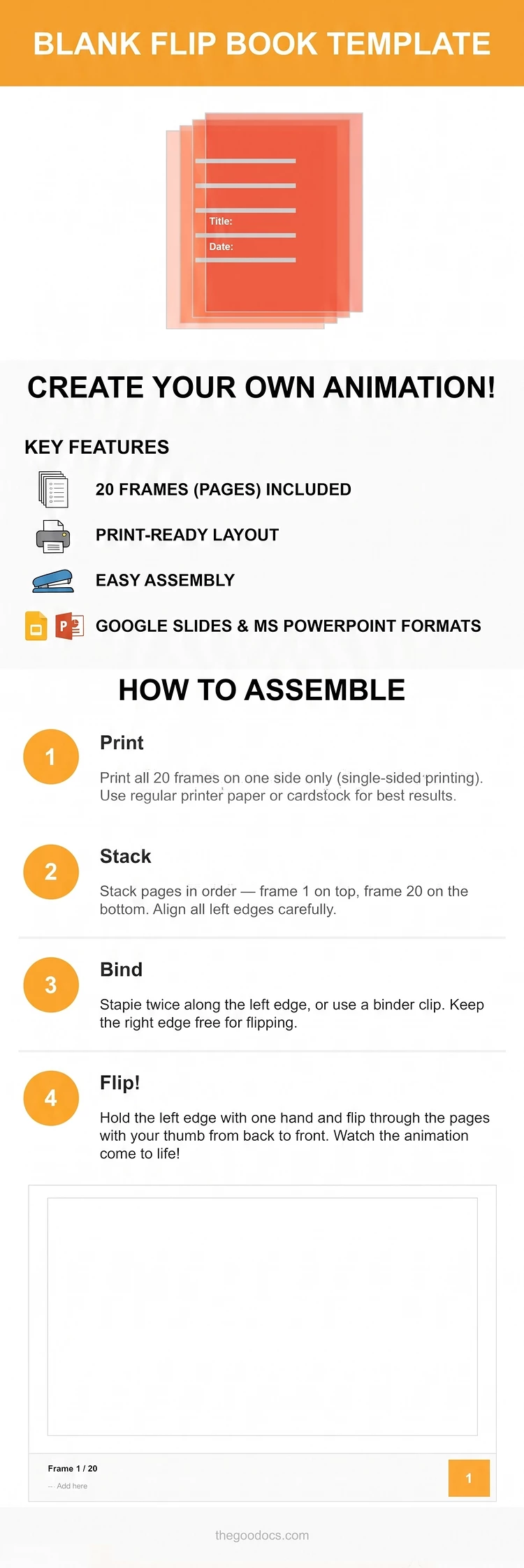 Preview of Blank Flip Book Template for Google Slides and Microsoft PowerPoint