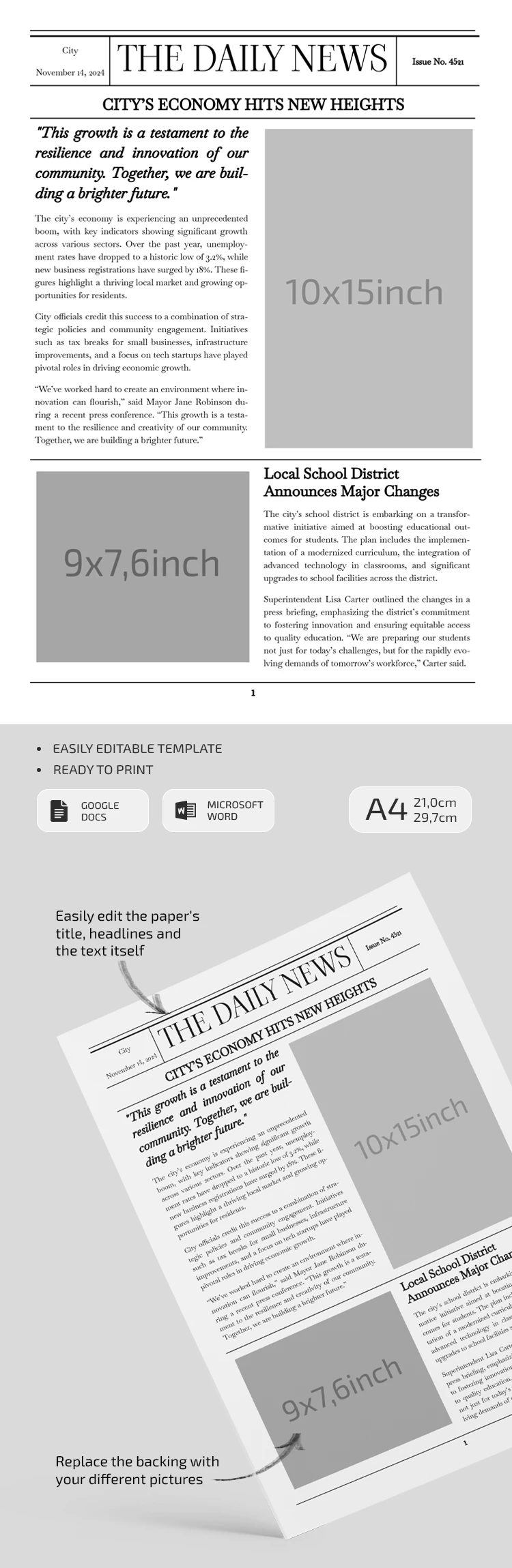 Blank Newspaper - free Google Docs Template - 10069568