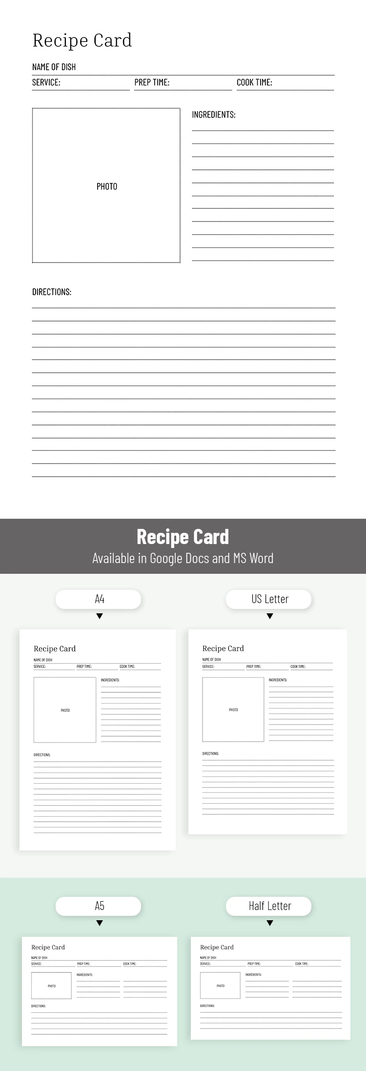 Blank Recipe Template for Handwritten Recipes - free Google Docs Template - 10071641