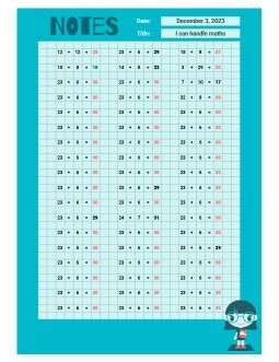 Free Blue Color Mathematics Notes Template In Google Docs