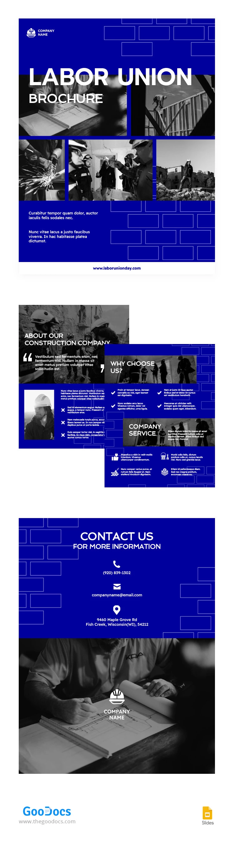 Brochure du Syndicat du Travail Bleu - free Google Docs Template - 10066224