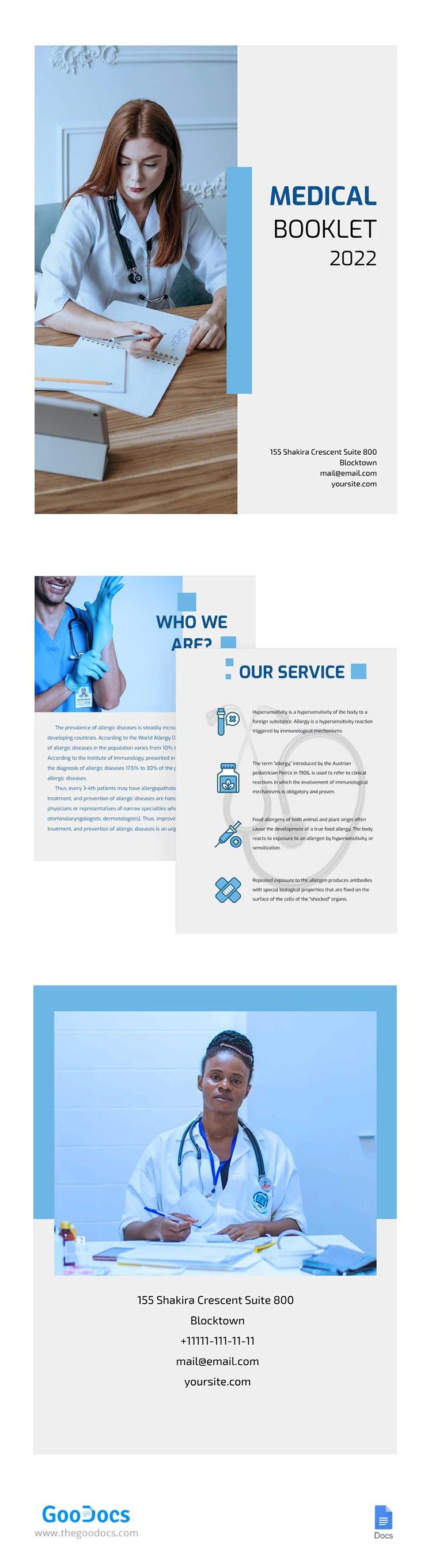 Blue Medical Booklet - free Google Docs Template - 10062595