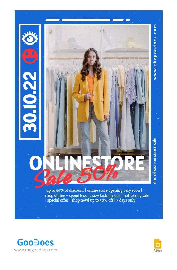 Volantino dello Store Online Blu. - free Google Docs Template - 10064742