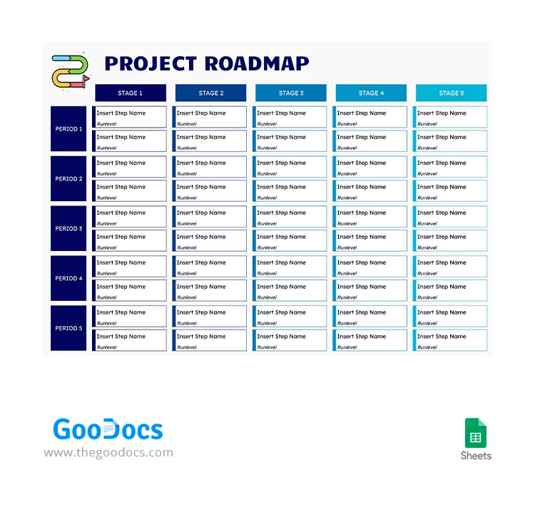 Blue Project Roadmap - free Google Docs Template - 10067077