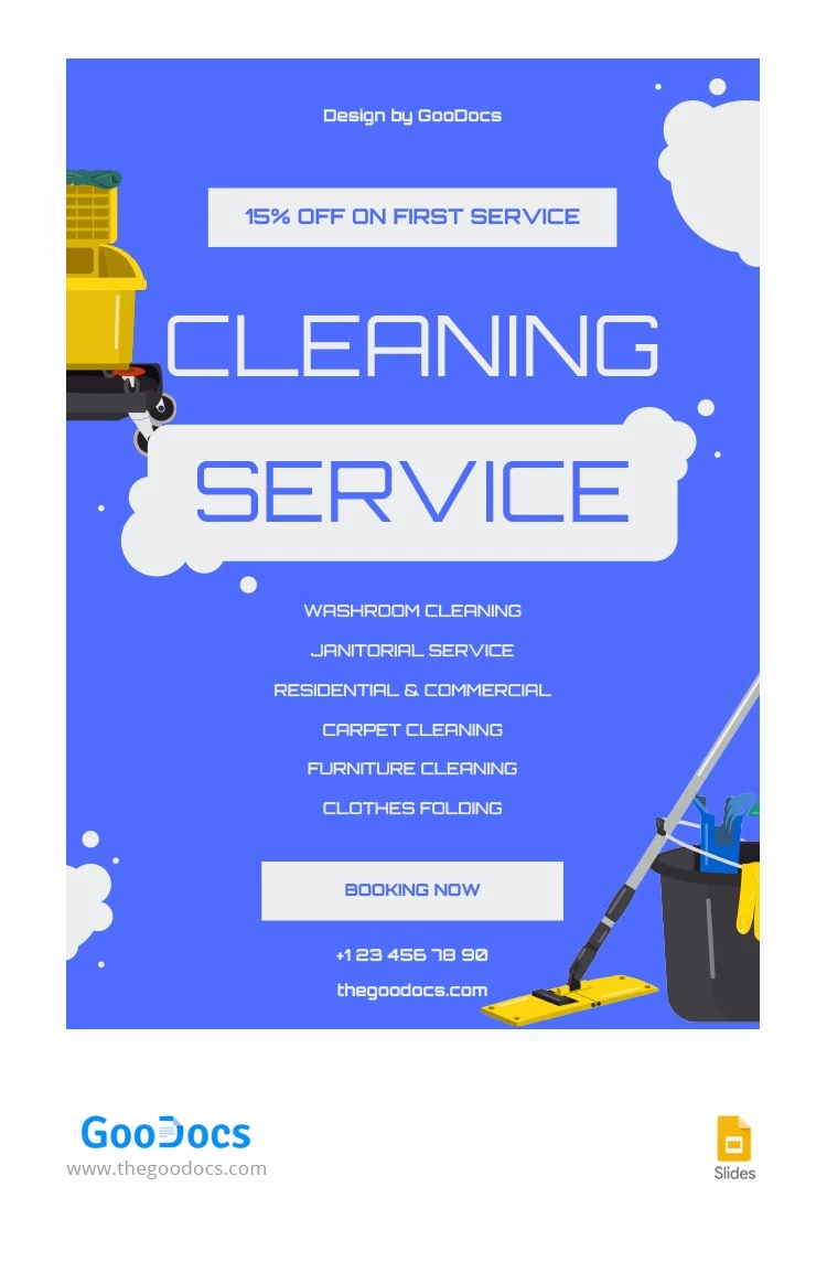 Volantes de limpieza elegantes y azules - free Google Docs Template - 10065939