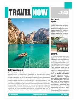 Free Blue Travel Newspaper Template In Google Docs