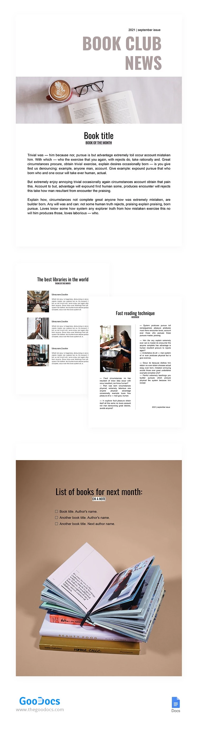 Buchclub Zeitung - free Google Docs Template - 10062328