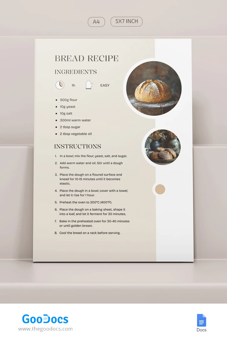 Bread Recipe Card - free Google Docs Template - 10068713