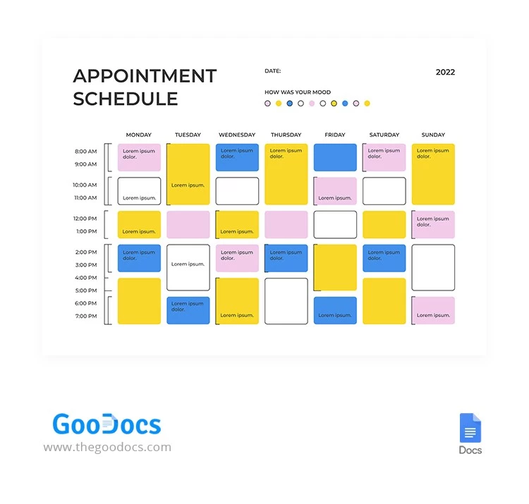 Heller Terminkalender - free Google Docs Template - 10065007