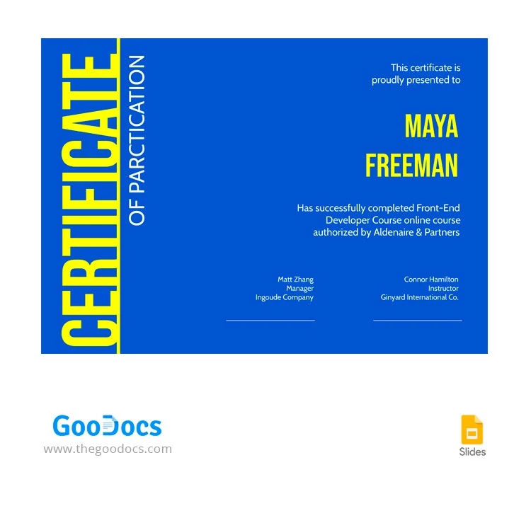 Certificato di Premio Brillante - free Google Docs Template - 10063380