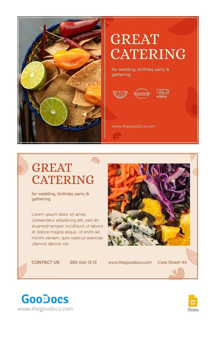 Helles Catering Visitenkarte - free Google Docs Template - 10066047
