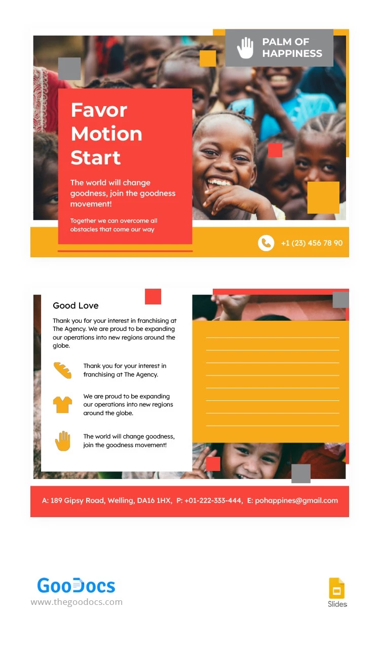 Bright Charity Postcard - free Google Docs Template - 10063257