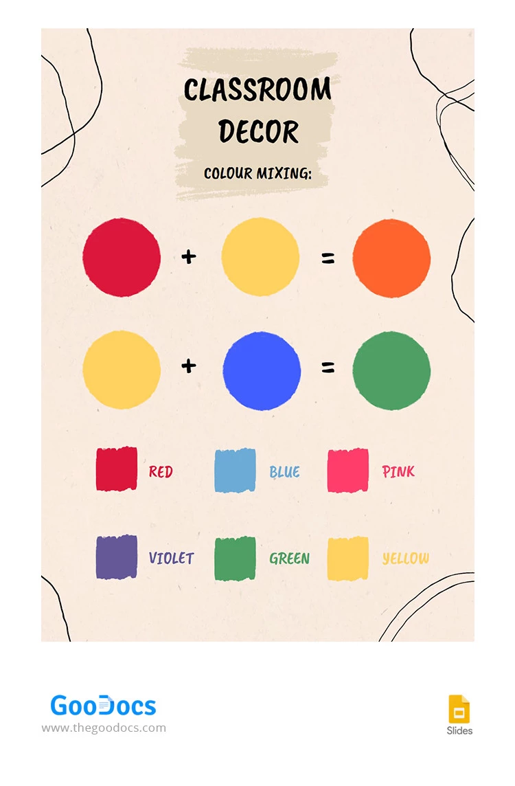 Mix di colori vivaci per l'arredamento della classe. - free Google Docs Template - 10065435
