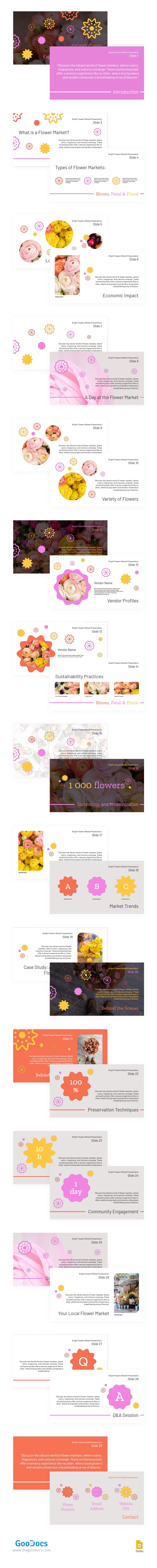 Bright Flowers Market - free Google Docs Template - 10067045