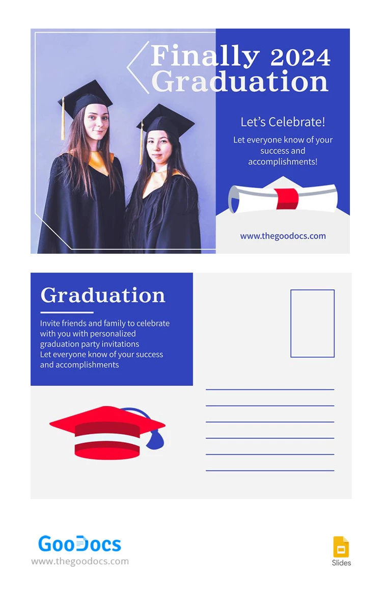 Cartão Postal Brilhante de Graduação - free Google Docs Template - 10067370